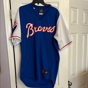 Kids Blue Braves Baseball Jersey